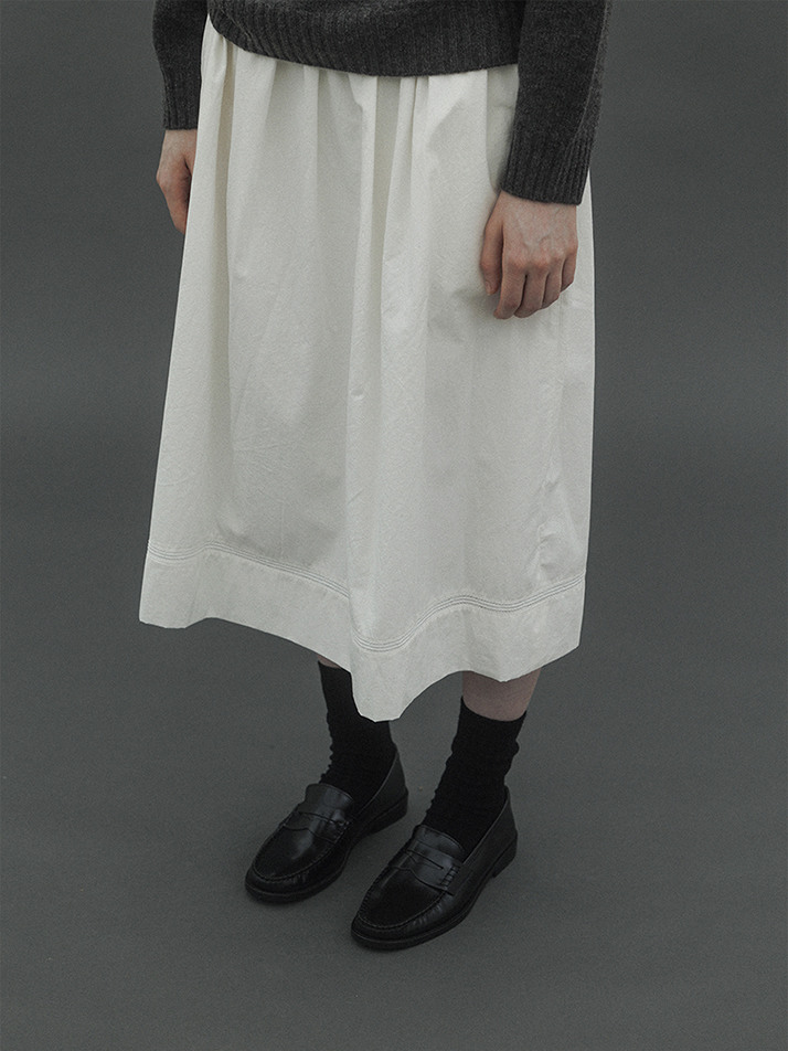 Flores cotton skirt (White)