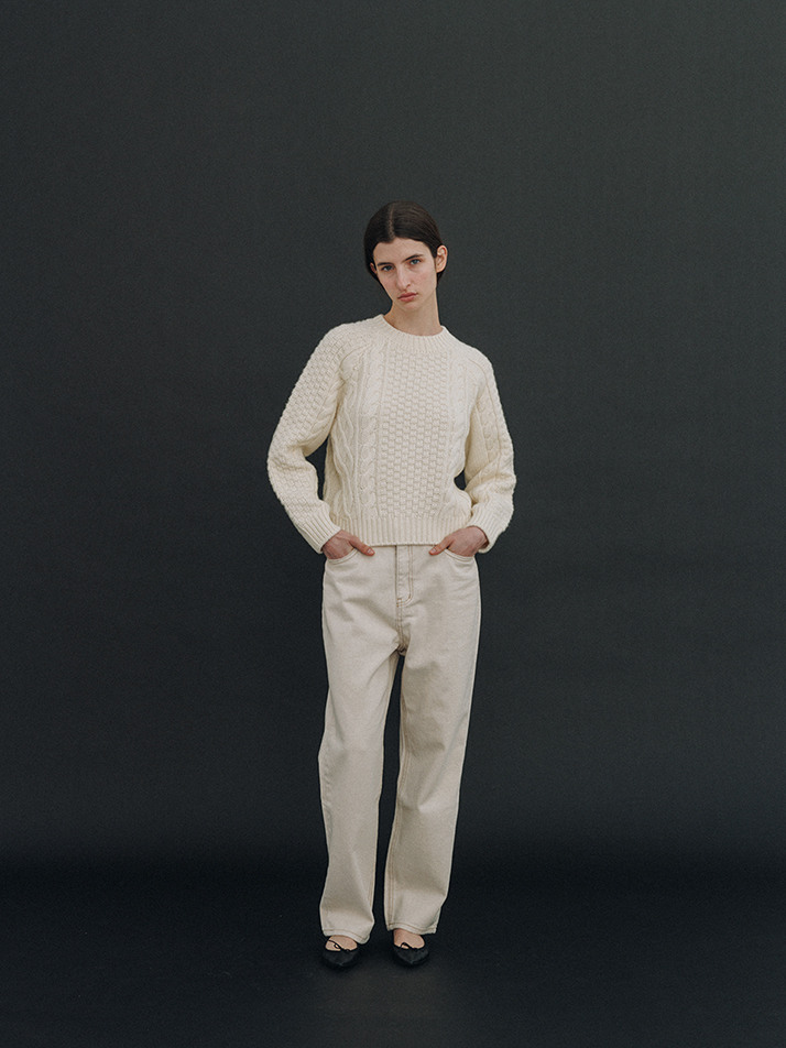 Cable Wool Knit (Ivory)