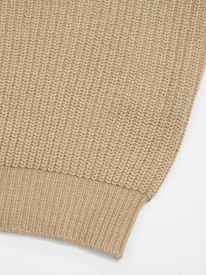 Rib V-neck Vest (Beige)