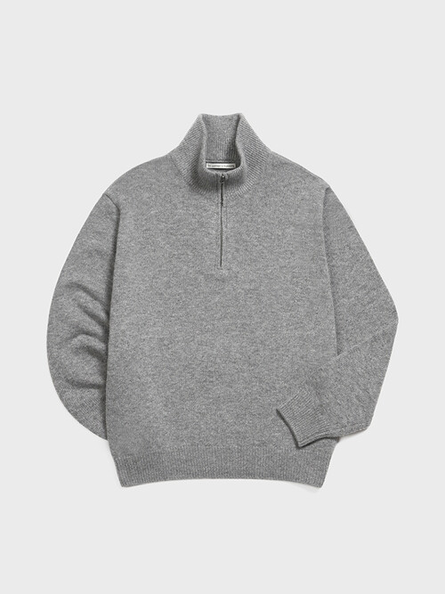 Half Zip-up Knit Sweater (Gray)
