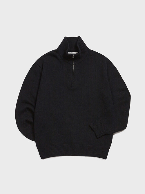 Half Zip-up Knit Sweater (Black)