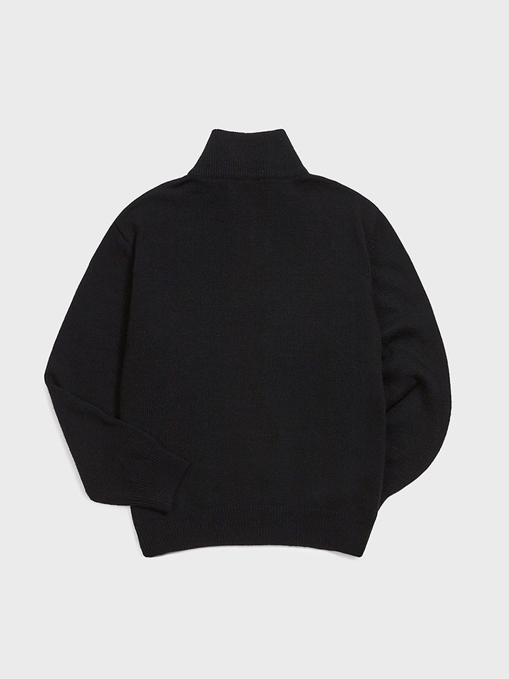Half Zip-up Knit Sweater (Black)