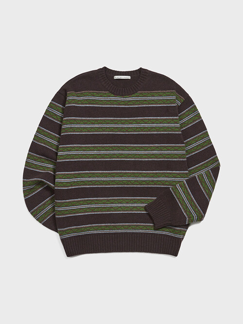 Fairisle Knit Sweater (Brown)