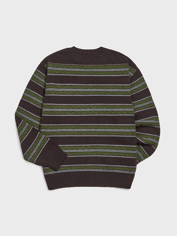 Fairisle Knit Sweater (Brown)