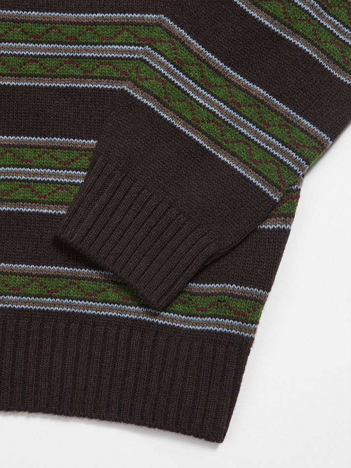 Fairisle Knit Sweater (Brown)