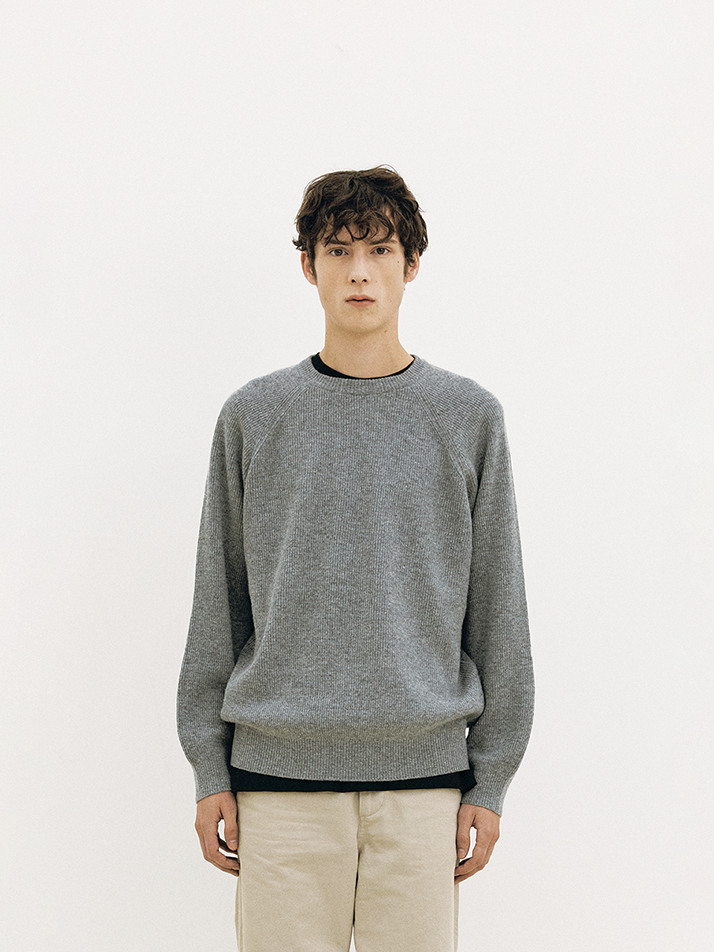 Wool Comfort Knit Sweater (Gray)