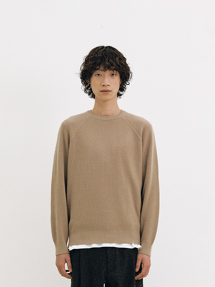Wool Comfort Knit Sweater (Beige)