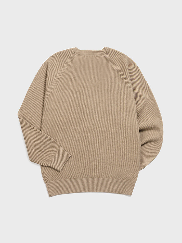 Wool Comfort Knit Sweater (Beige)
