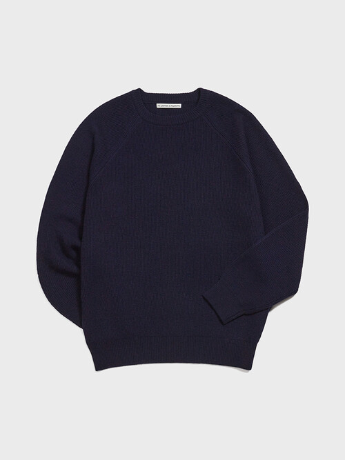 Wool Comfort Knit Sweater (Navy)