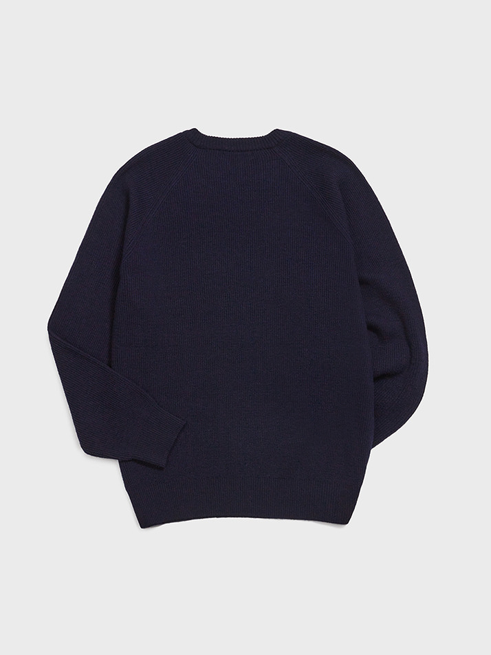 Wool Comfort Knit Sweater (Navy)