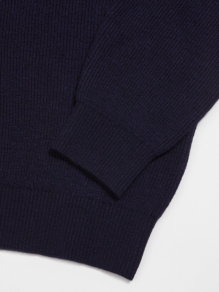 Wool Comfort Knit Sweater (Navy)
