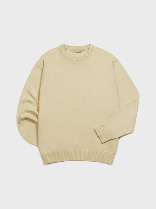 Wool Basic Knit Sweater (Cream)