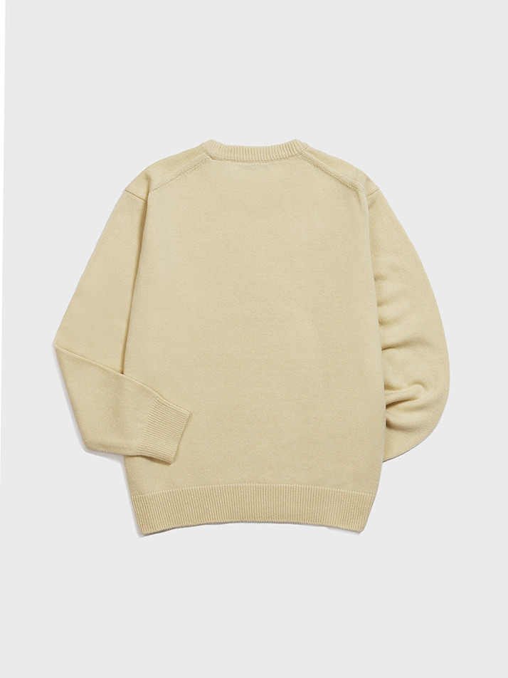 Wool Basic Knit Sweater (Cream)