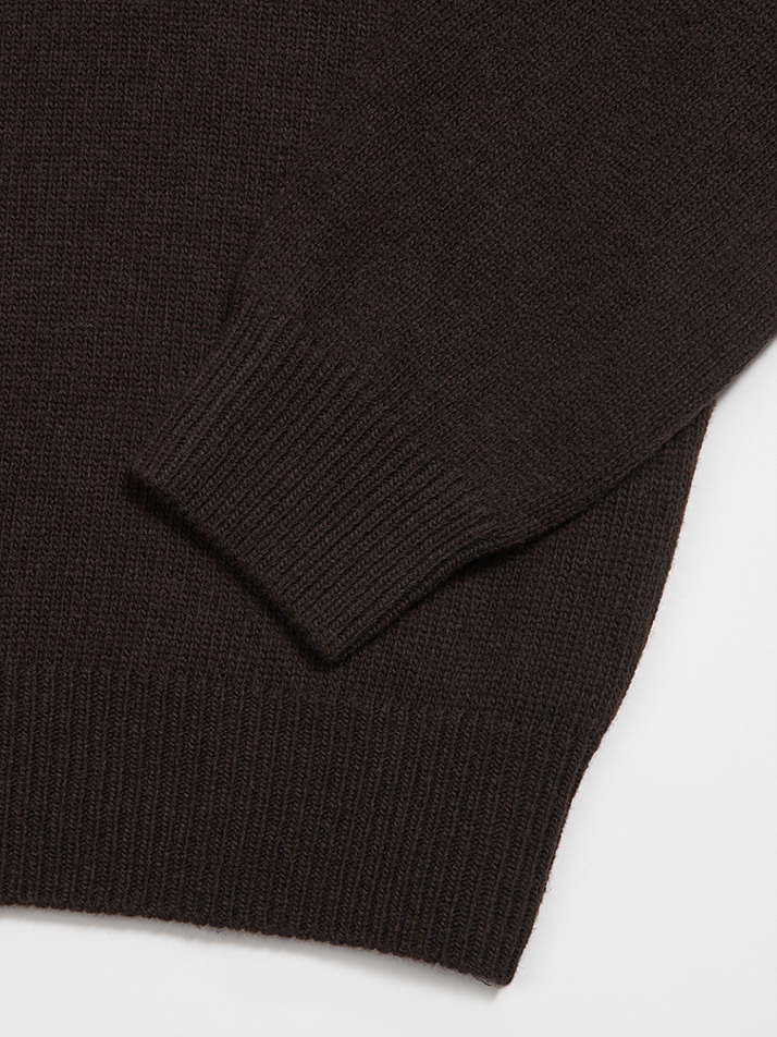 V-neck Knit Sweater (Brown)