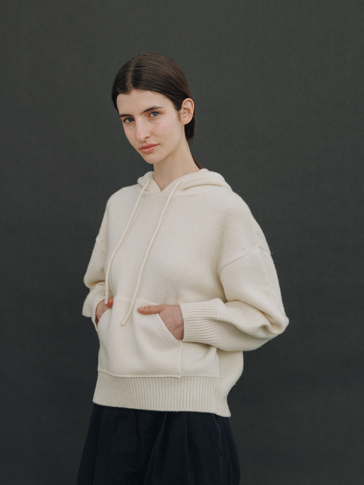 Wool Hoodie Knit (Ivory)