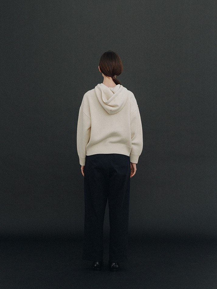 Wool Hoodie Knit (Ivory)