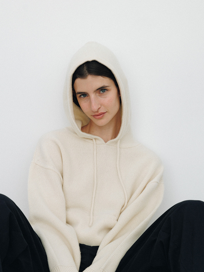 Wool Hoodie Knit (Ivory)