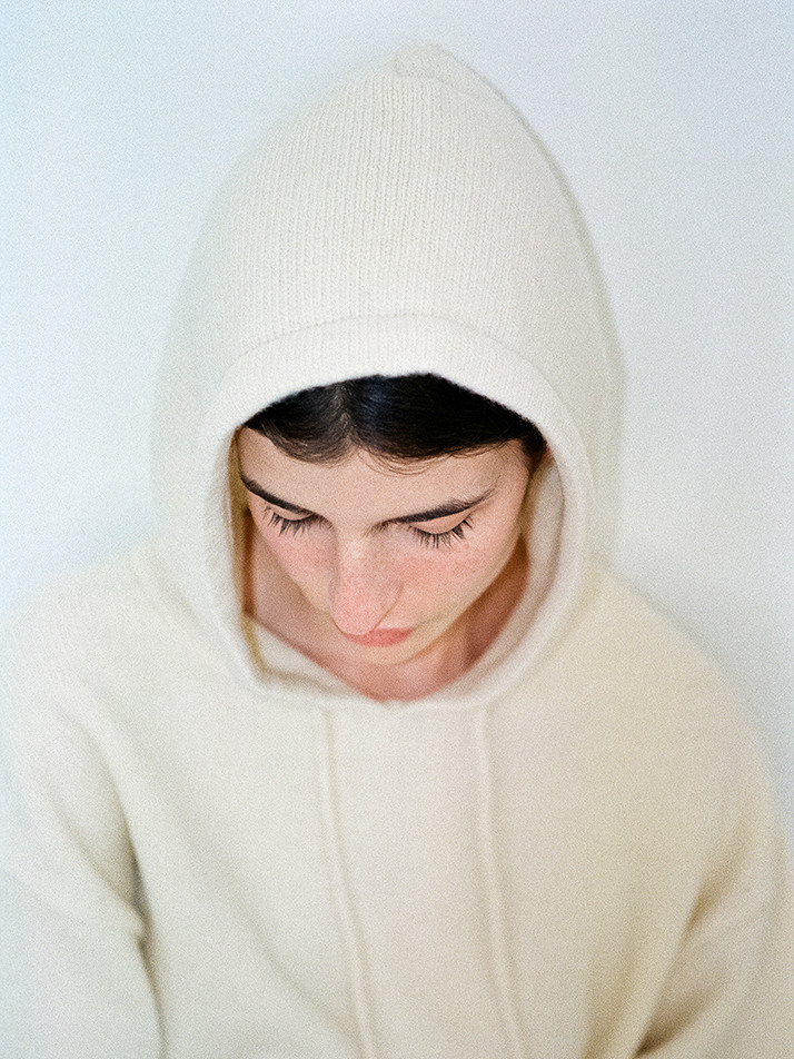 Wool Hoodie Knit (Ivory)