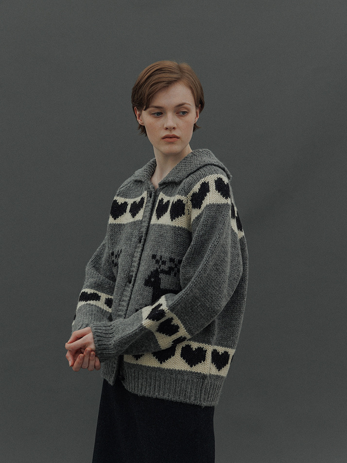 Love Wool Cardigan (Gray)