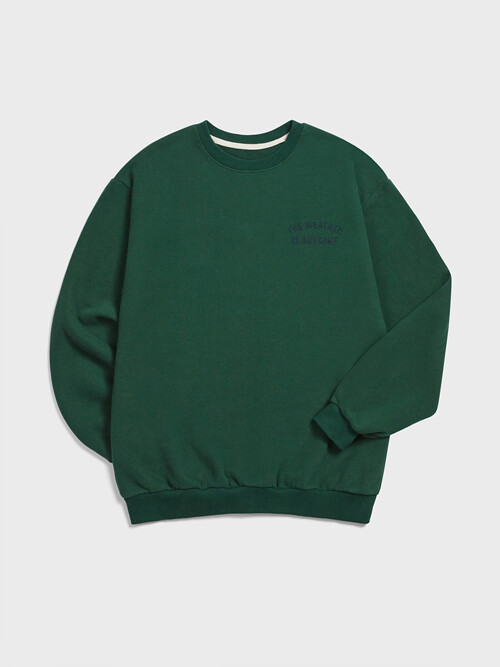 Lettering Brushed Sweatshirt (Deep green)