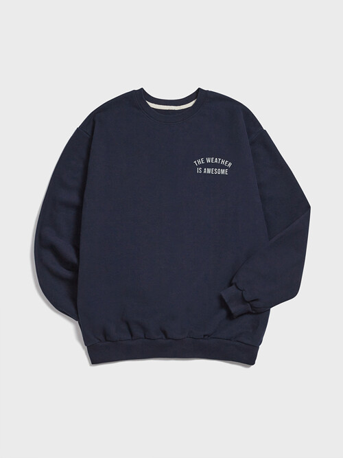 Lettering Brushed Sweatshirt (Navy)