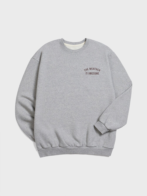 Lettering Brushed Sweatshirt (Grey)