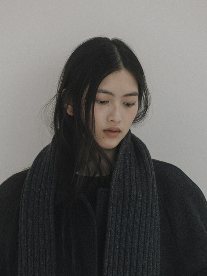 Cashmere Blended muffler (D/gray)