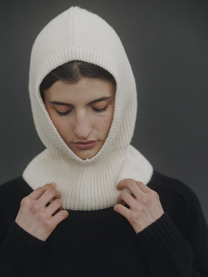 Cashmere Blended Balaclava (Ivory)