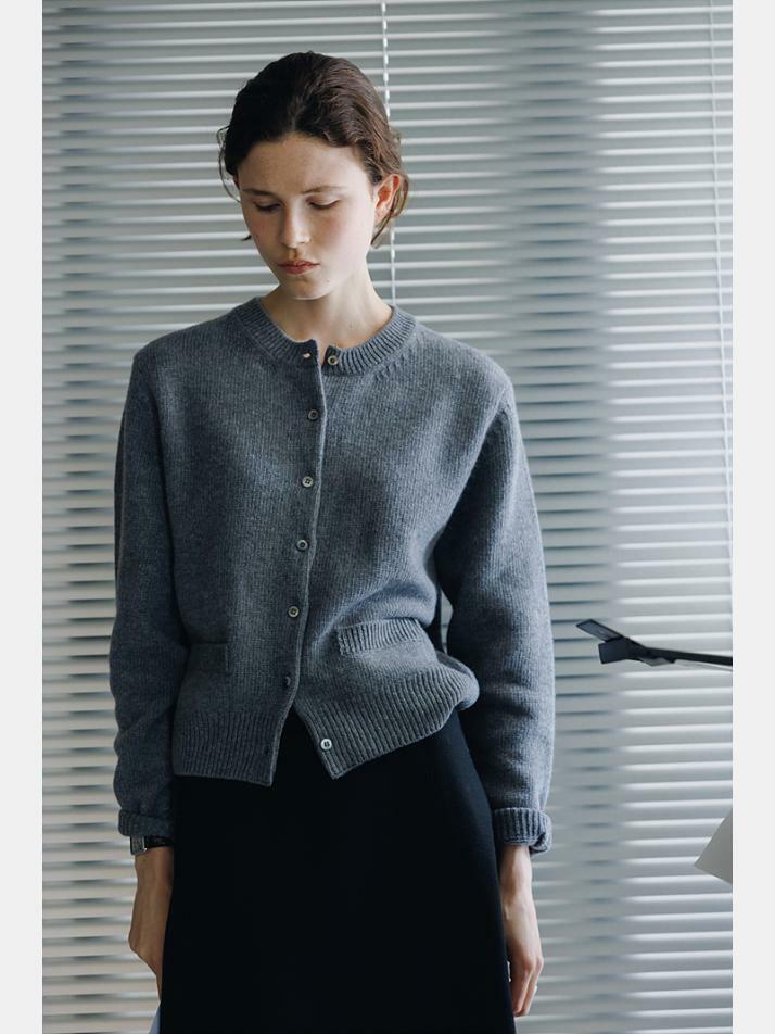 Wool pocket Cardigan (Gray)