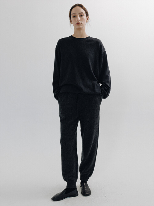 Wool Knitted Jogger pants (Charcoal)