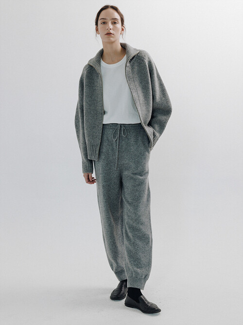 Wool Knitted Jogger pants (Gray)