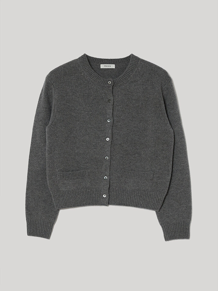 Wool pocket Cardigan (Gray)