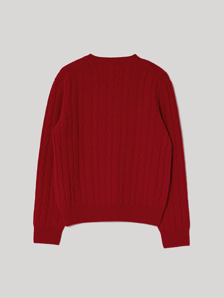 Classic cable sweater (Red)