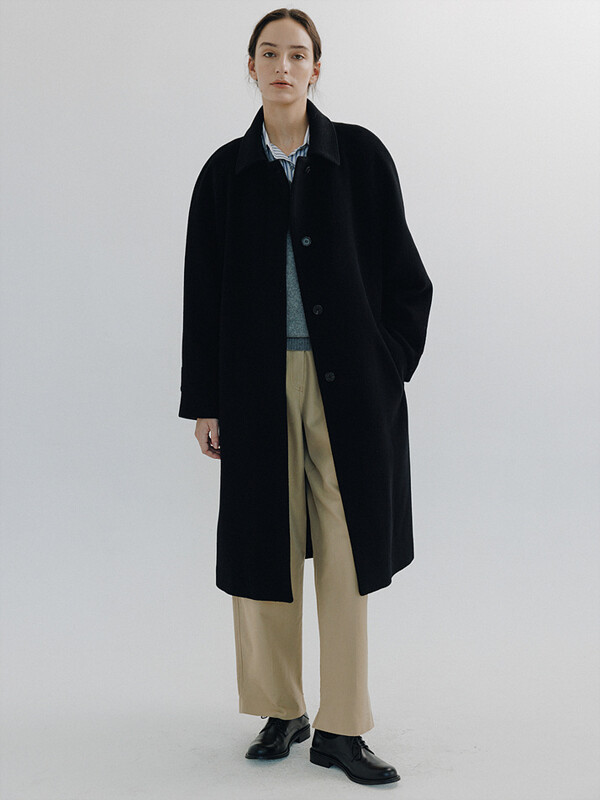 Wool Iong coat (Black)