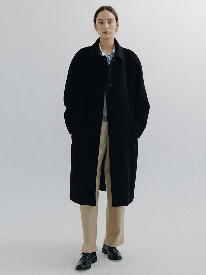 Wool Iong coat (Black)