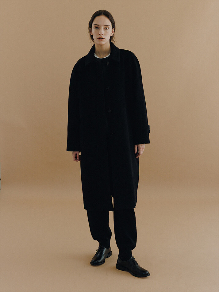 Wool Iong coat (Black)