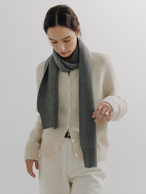 Cashmere Blended Long Scarf (Gray)