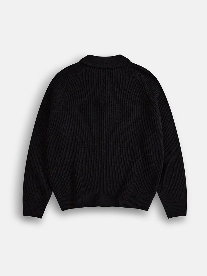 Fishman Collar Wool Sweater (Black)