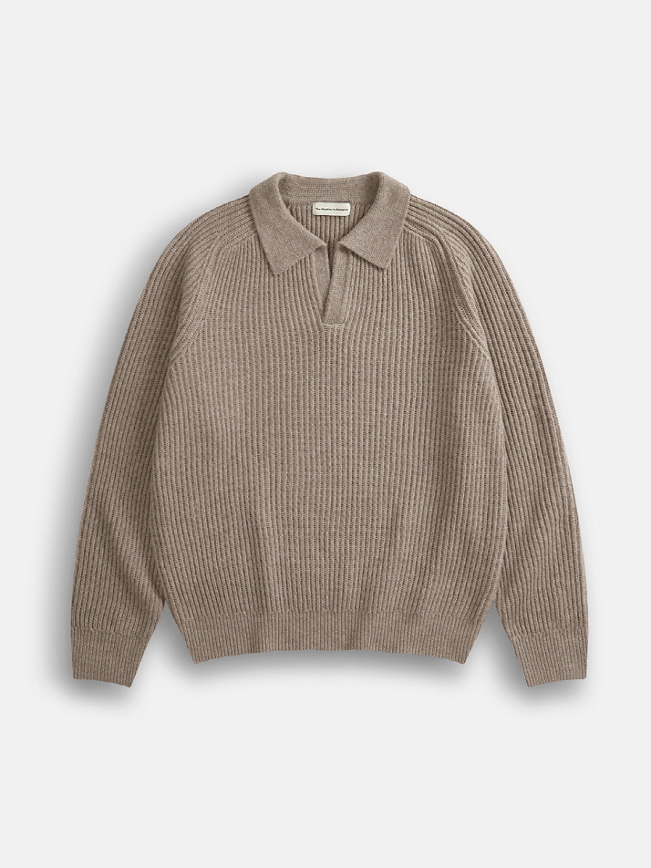 Fishman Collar Wool Sweater (Beige)