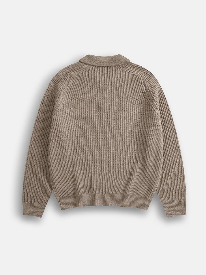 Fishman Collar Wool Sweater (Beige)