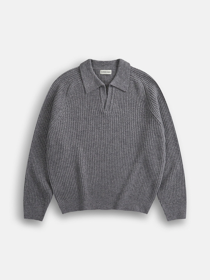 Fishman Collar Wool Sweater (Gray)