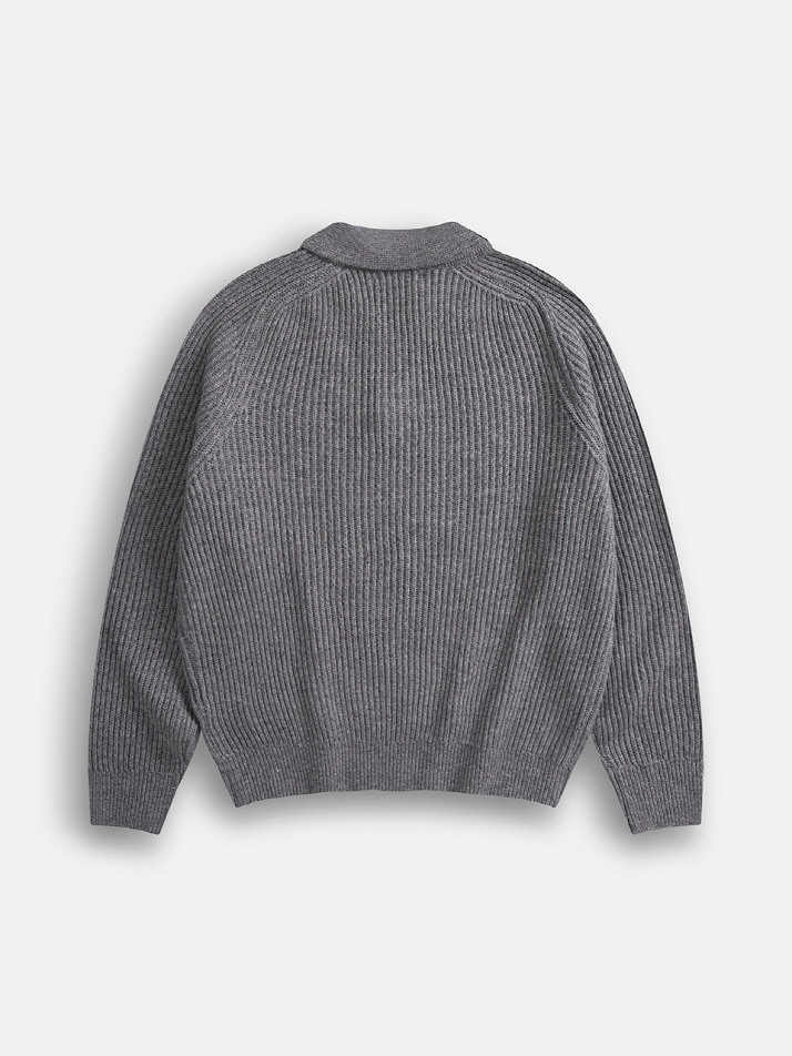 Fishman Collar Wool Sweater (Gray)