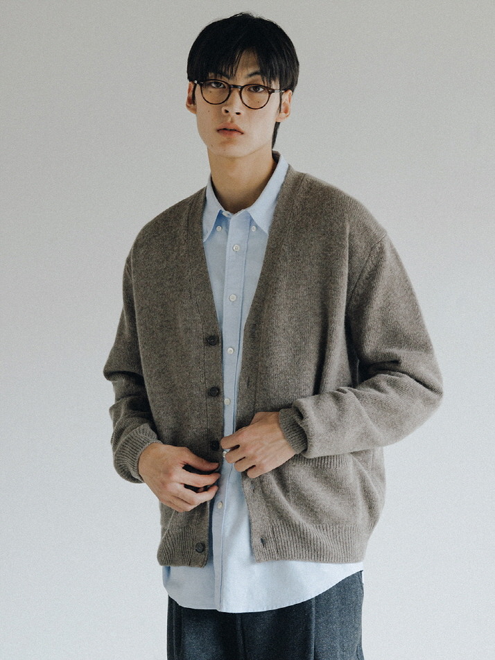 Comfort Lambs Wool Cardigan (Taupe)