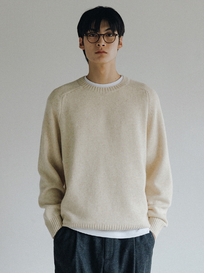 Saddle Wool Knit Sweater (Otameal)