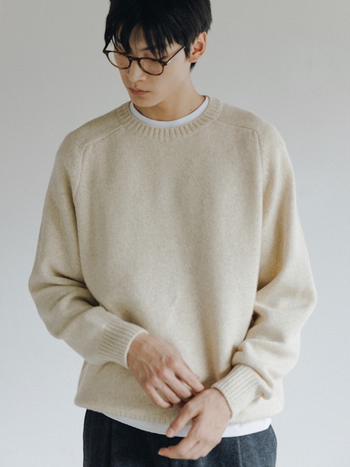 Saddle Wool Knit Sweater (Otameal)
