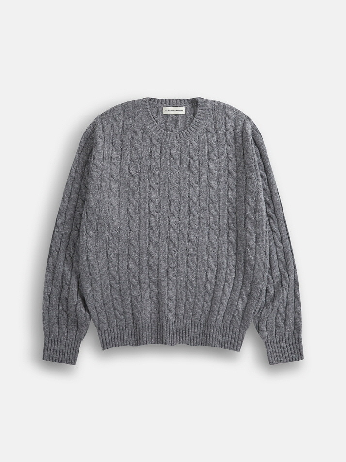 Cable Knit Sweater (Gray)