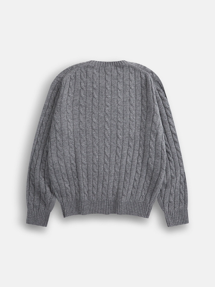 Cable Knit Sweater (Gray)