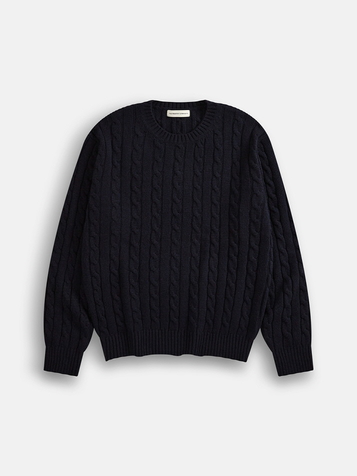 Cable Knit Sweater (D.navy)