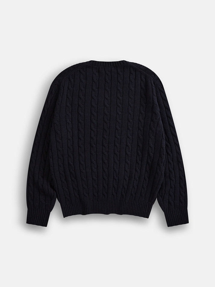 Cable Knit Sweater (D.navy)