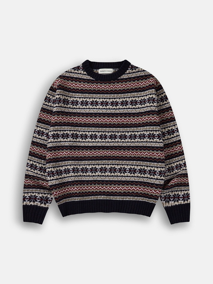 Wool Fairisle Sweater (Navy)